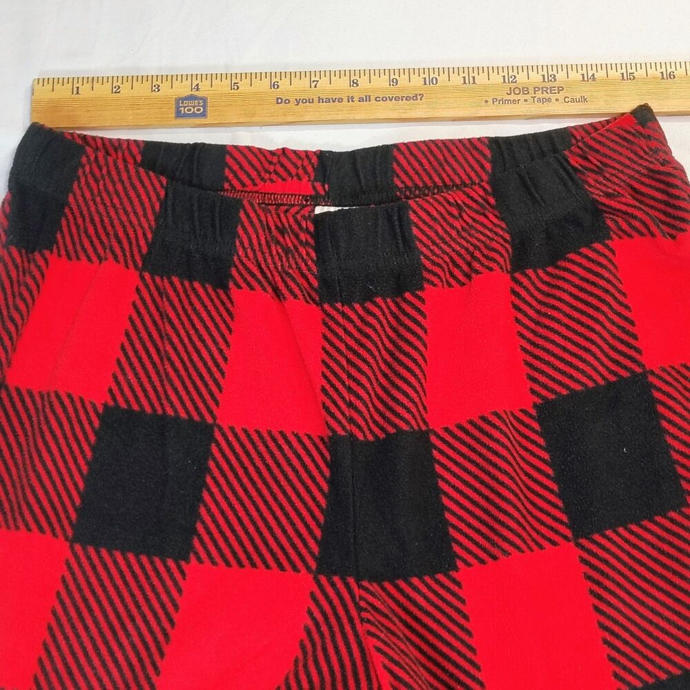 Holiday Time Sz M Red Black Buffalo Plaid Fleece Pajama Pants Christmas - Picture 3 of 14